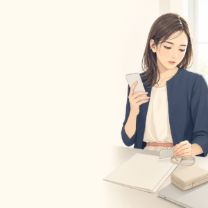 推し活グッズと決済画面を前に、生活費まで課金したことを後悔する若い成人女性のイメージ
